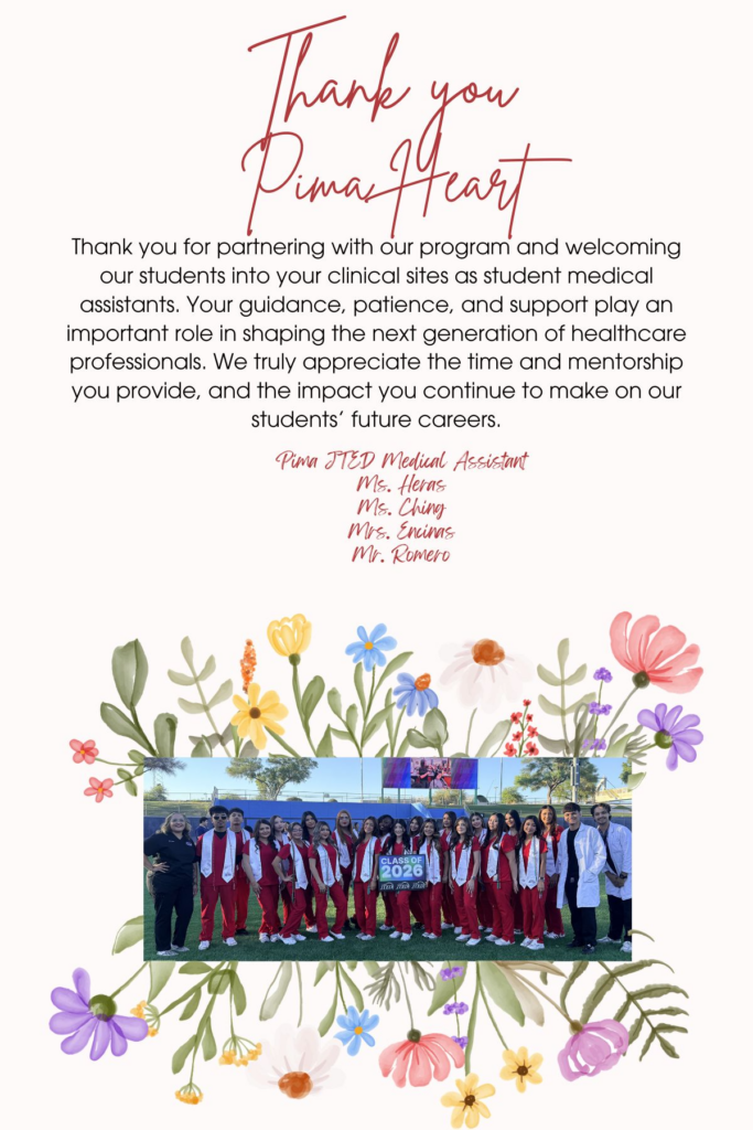 Pima Heart Medical Assistants Mentor Pima JTED students